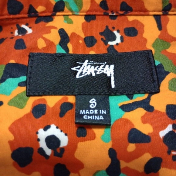 STUSSY Poppy short sleeve button down shirt S - Picture 3 of 3